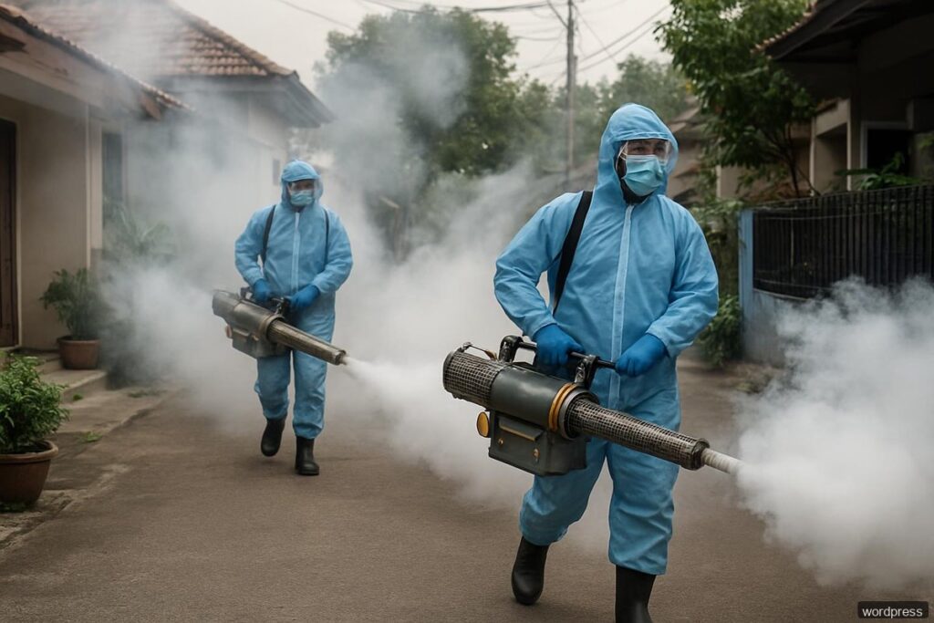 Kasus DBD Ditemukan, Puskesmas Blang Bintang Lakukan Fogging