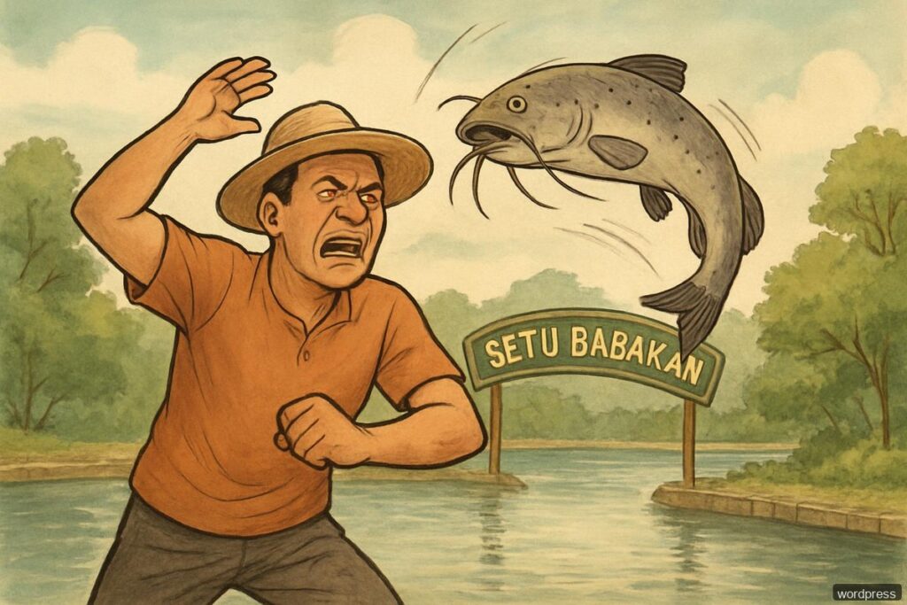 Tak Dapat Gurame, Pemancing Banting Ikan Sapu-Sapu di Setu Babakan